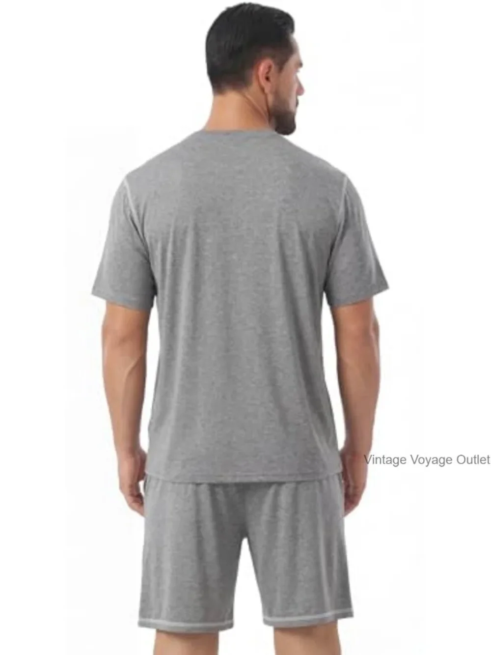Men’s Pajama Set 2 Piece Summer Lounge Wear with Pockets Rayon Blend